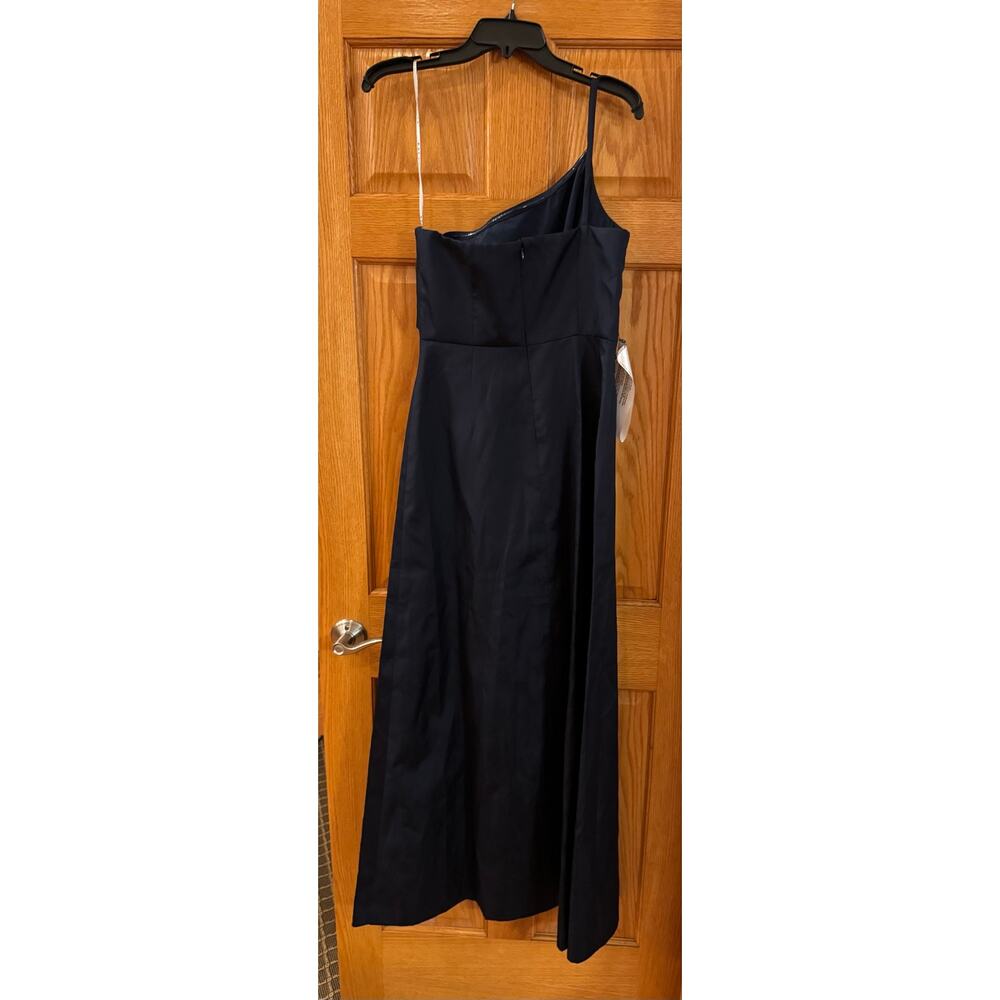 New Kay Unger Jillian One-Shoulder Gown Dark Midnight Blue Size 4 - Picture 4 of 8